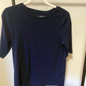 Loft ribbed tee, XL, Navy